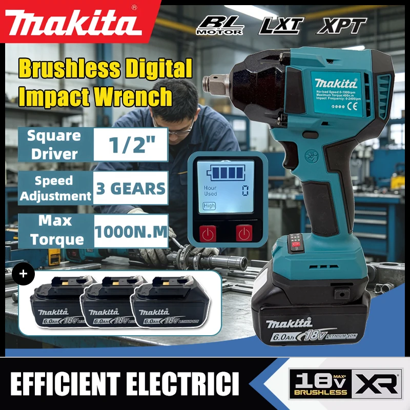 Torque Wrench Digital - Makita Brushless Digital Display Electric Impact