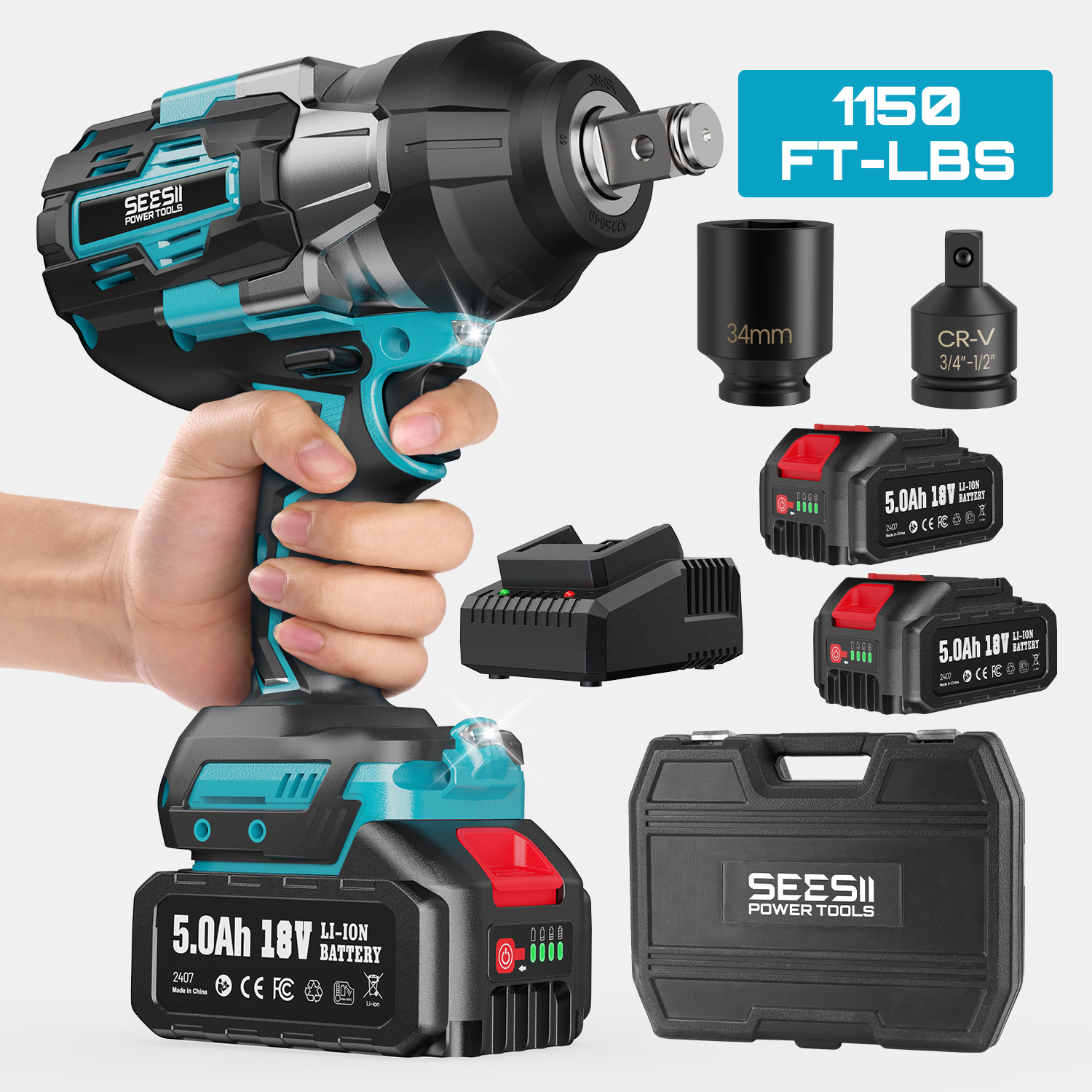 Seesii WH1000 1600Nm Cordless  - đánh giá và giá Torque Wrench Digital